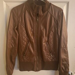 Brown leather jacket